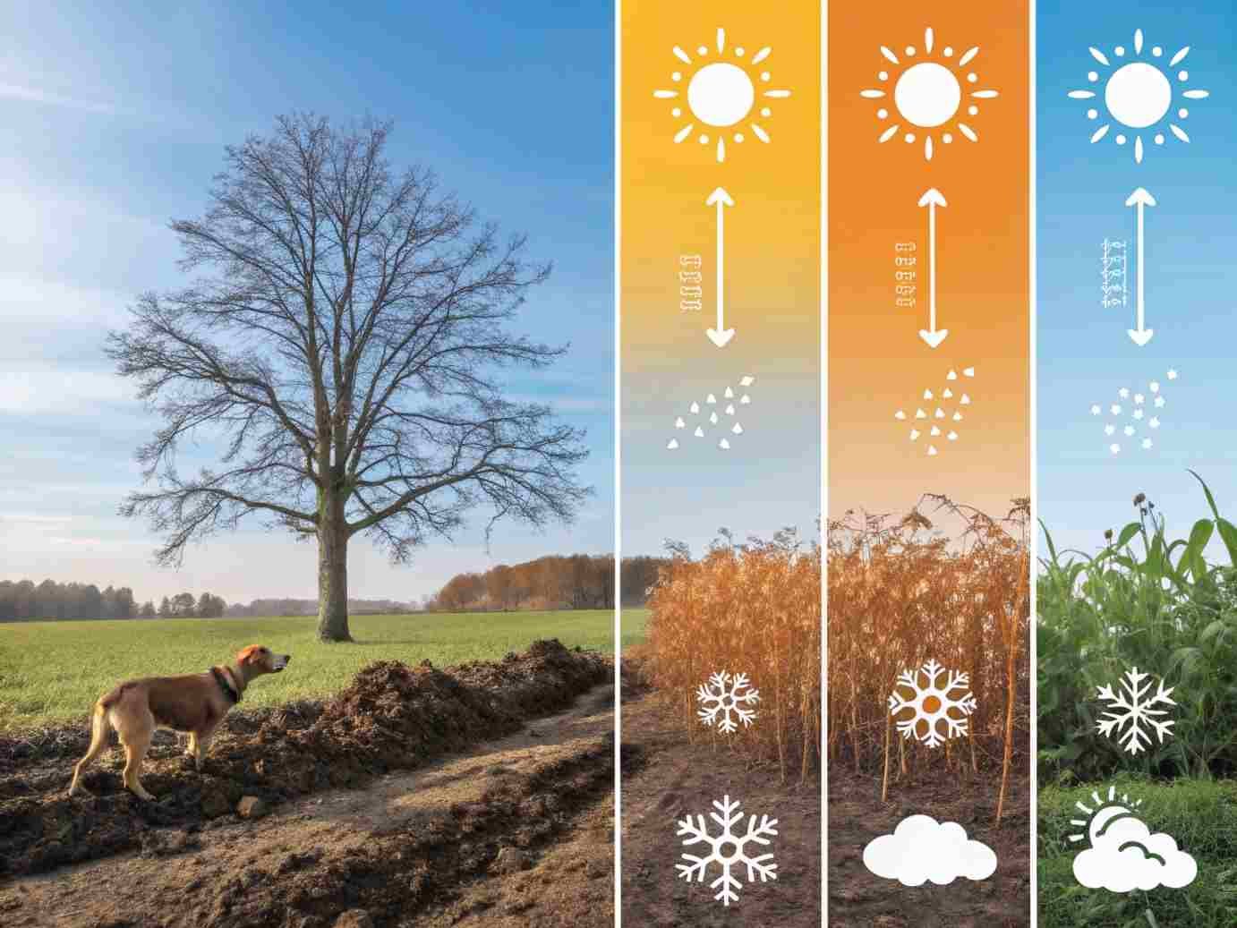 dog manure decompose in different seasons