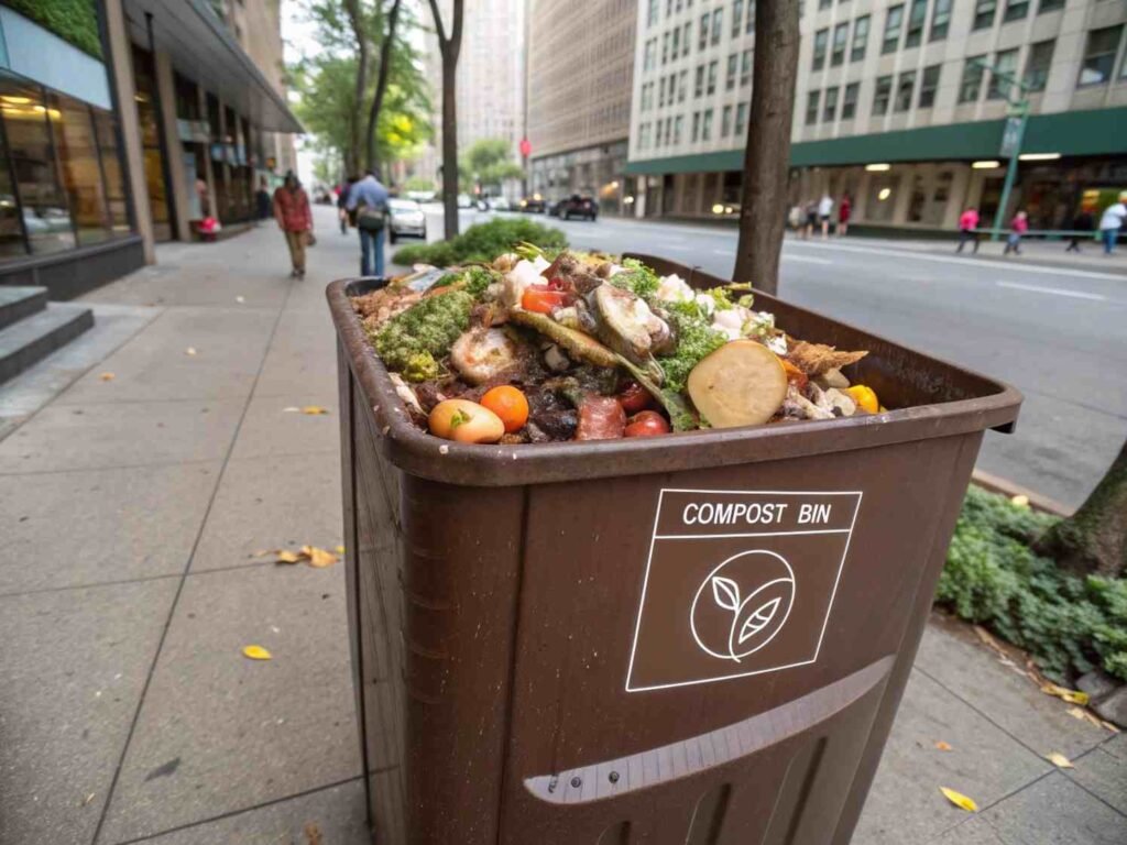 food scraps brown compost bin nyc