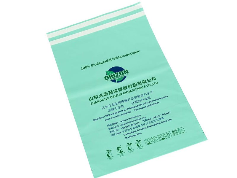 bolsa de transporte biodegradable con doble tira adhesiva.