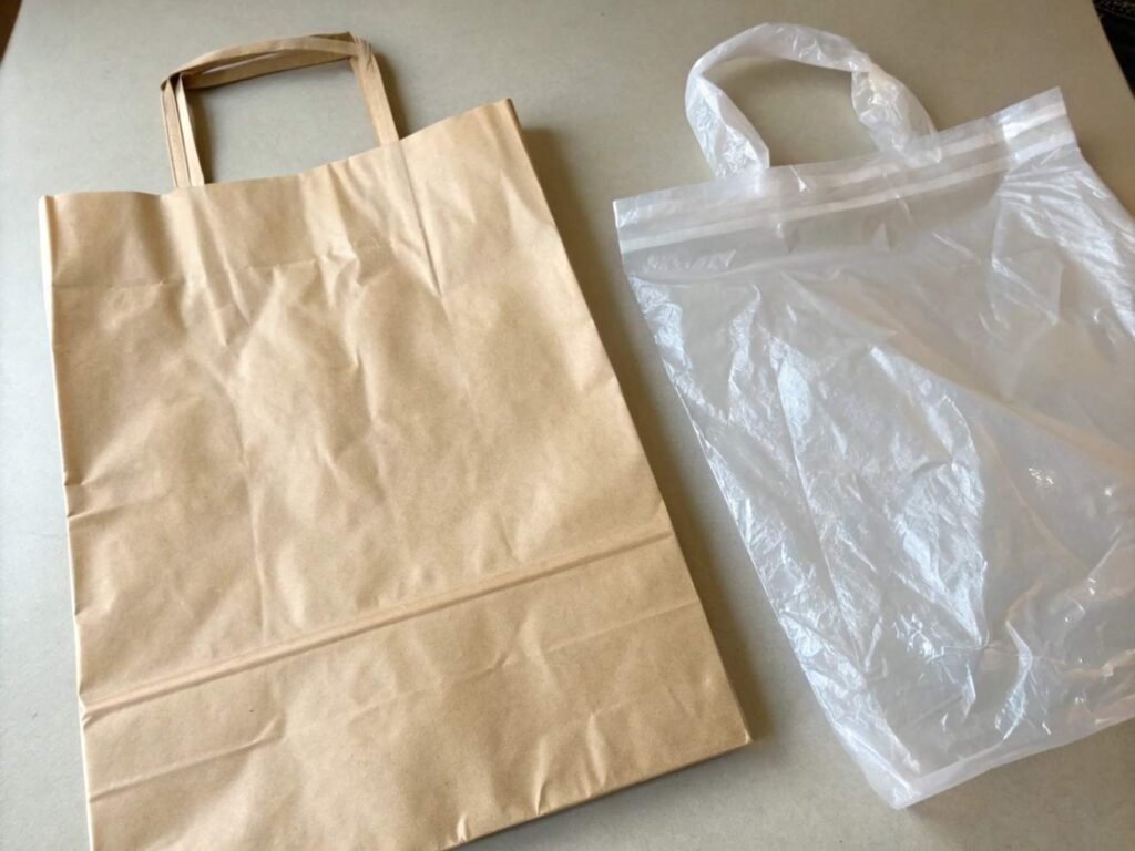 paper bags and plastic bags