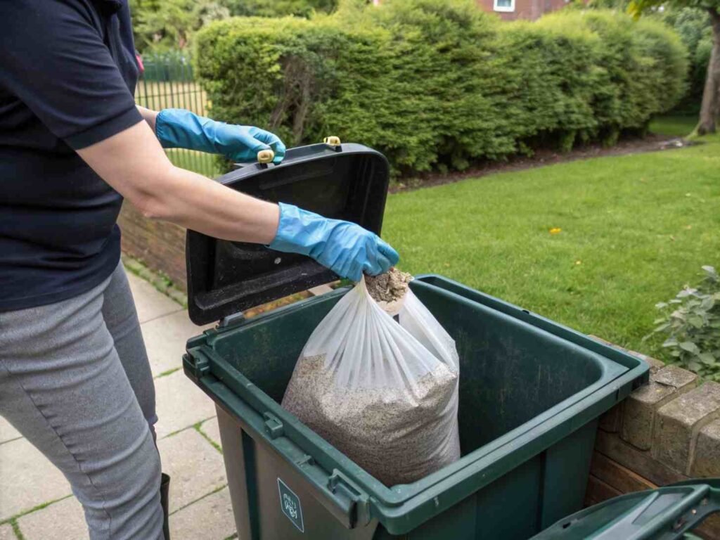 how to dispose of cat litter waste​