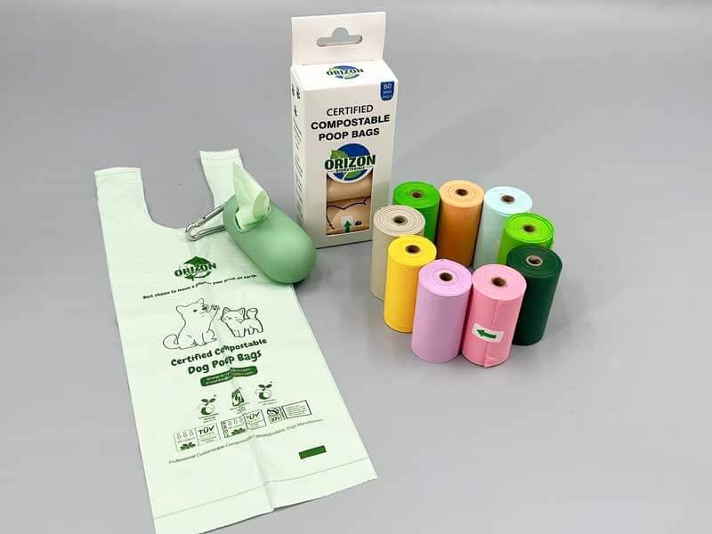 biodegradable dog poop bags with handles
