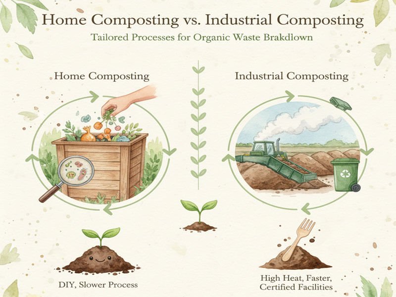 home composting vs industrial composting